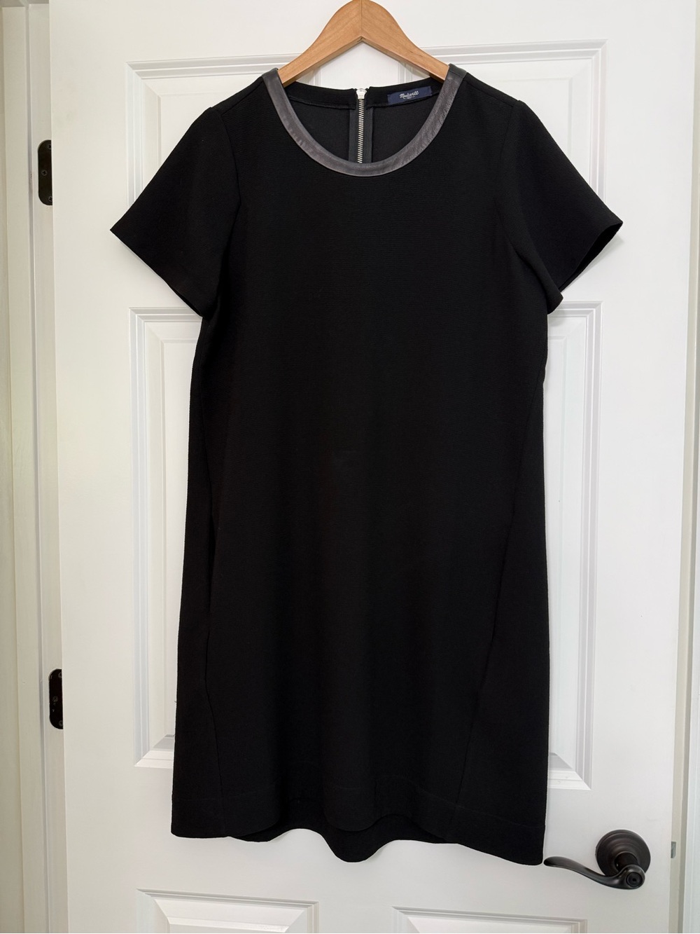 Madewell Black Shift Dress with Gray Trim